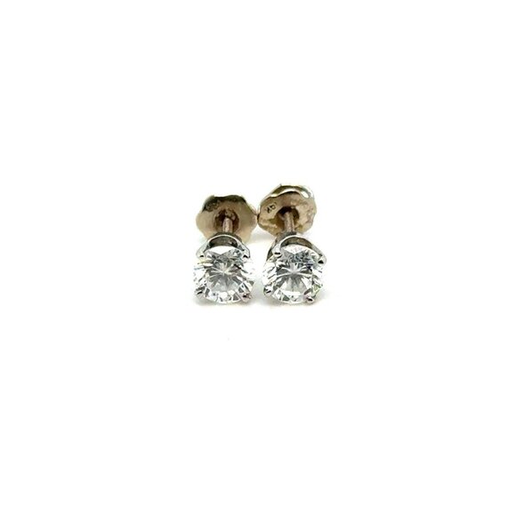 14K Diamond Stud Earrings - Picture 1 of 7